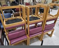 Lot 17 - Wooden Maroon Chairs 