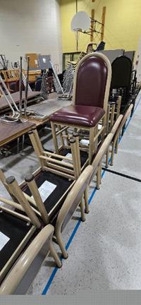 Lot 32 - Metal/Maroon Chairs